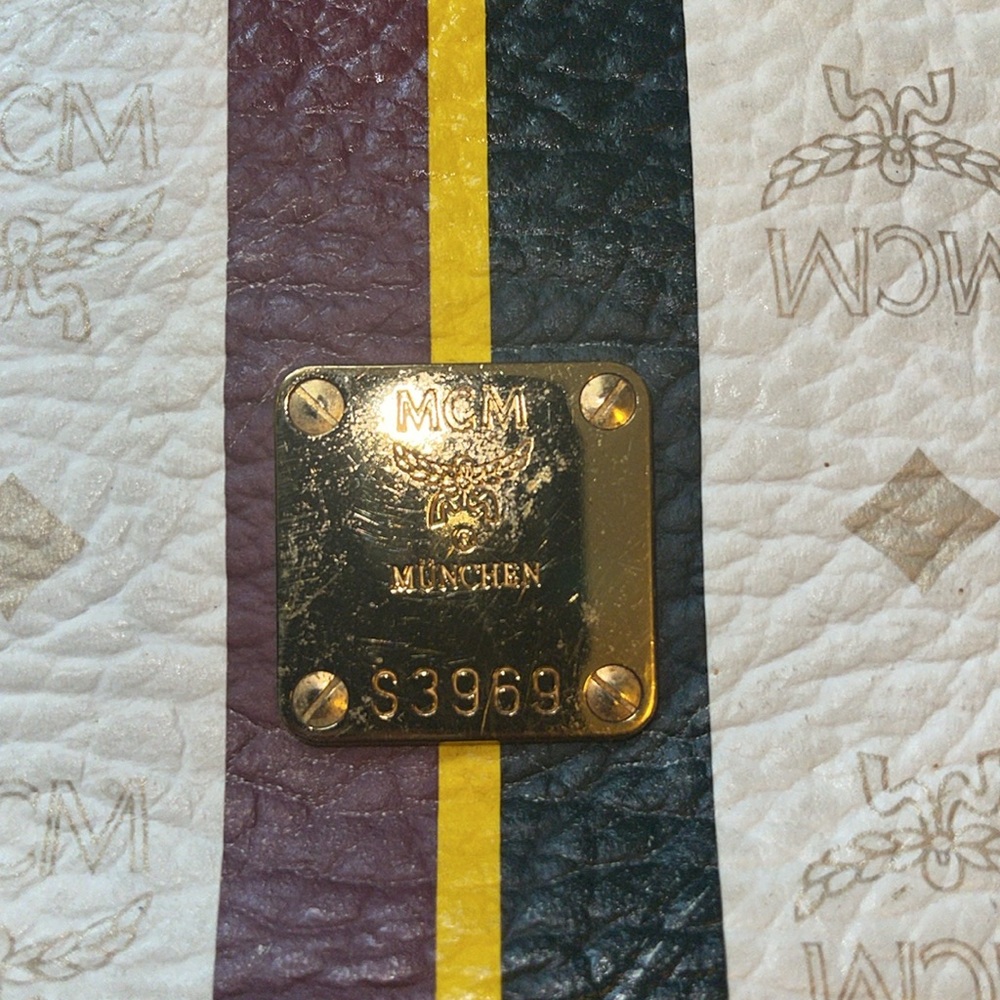 Authentic Mcm Visetos Stripe Drawstring Bucket Bag - image 6